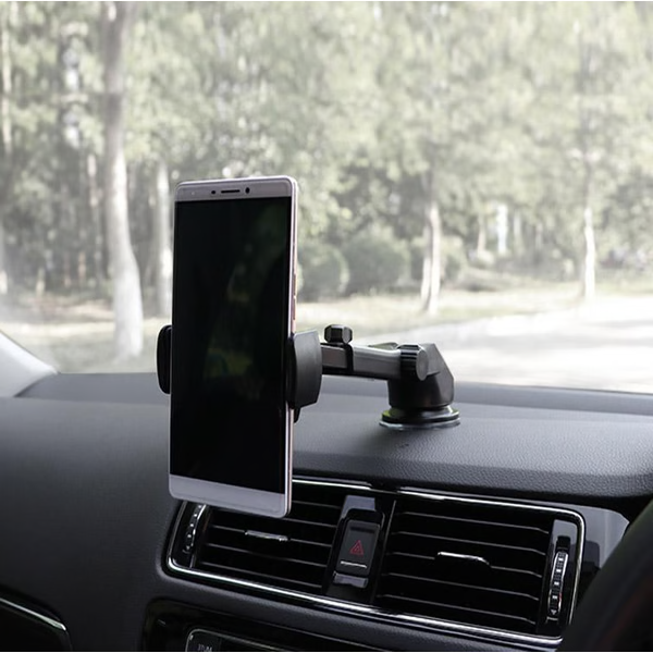 Car Phone Mount Holder Retractable 360-Degree Suction Cup Prevents Phone From Falling - Image 1