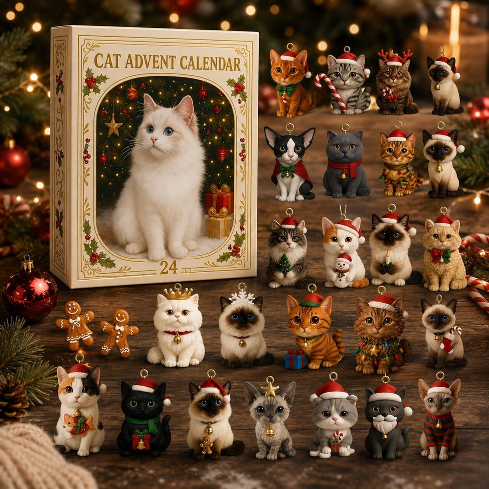 Cat Advent Calendar 2026 With 24 Christmas Ornaments - Image 1
