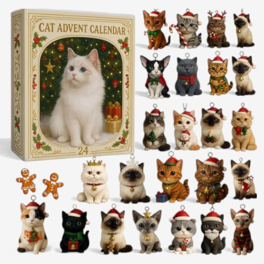 Cat Advent Calendar With 24 Festive Cat Toys For Christmas - Image 1