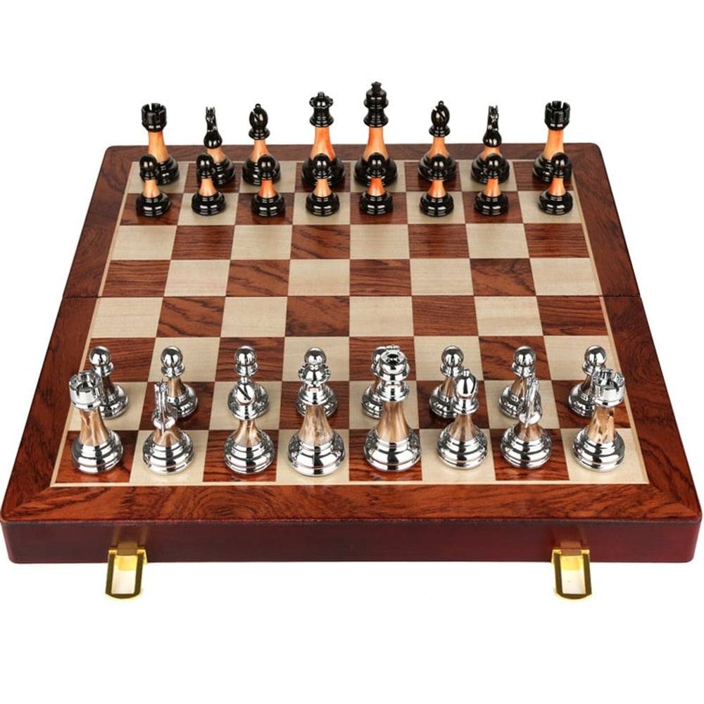 Chess Set With Board Solid- Folding Board - Image 4
