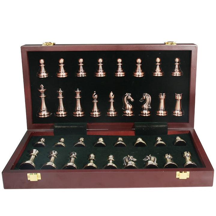 Chess Set With Solid Wood Folding Board And Large Pieces - Image 2