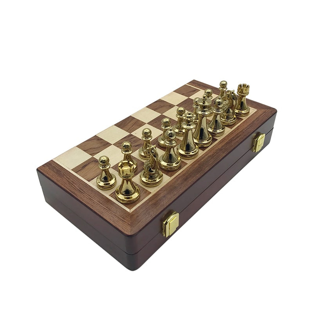 Chess Set With Solid Wood Folding Board And Large Pieces - Image 4