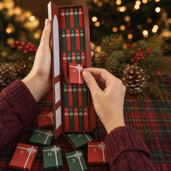 Christmas Bookshelf Advent Calendar With 24 Miniature Book Ornaments - Image 2