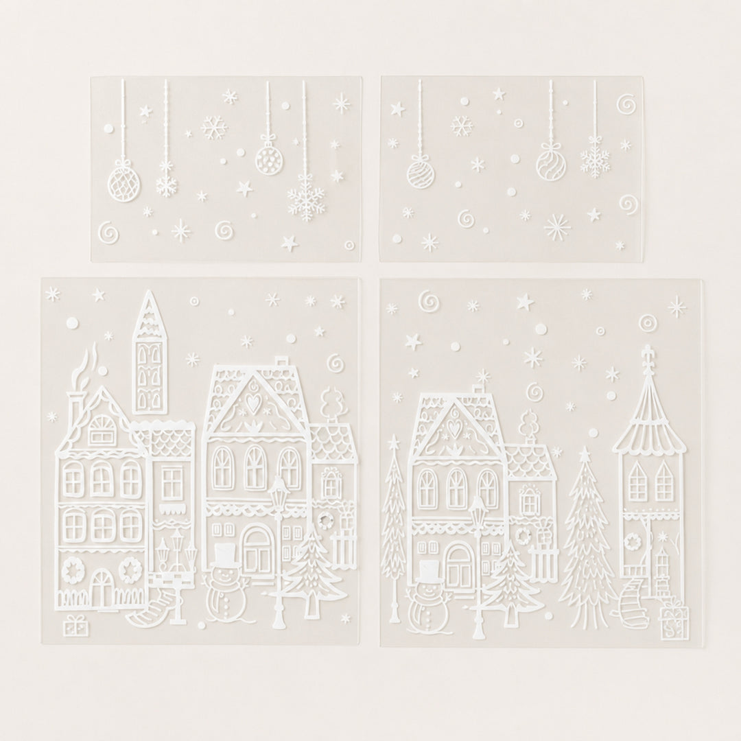 Christmas Window Sticker Set 78-Piece Static Cling Village Decoration For A Cosy Festive Glow - Image 8