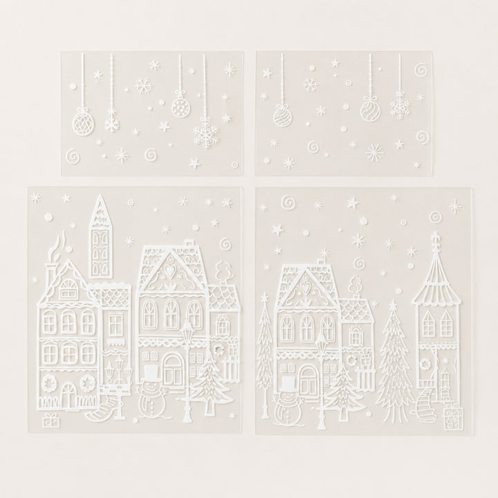 Christmas Window Sticker Set 78-Piece Static Cling Village Decoration For A Cosy Festive Glow - Image 8