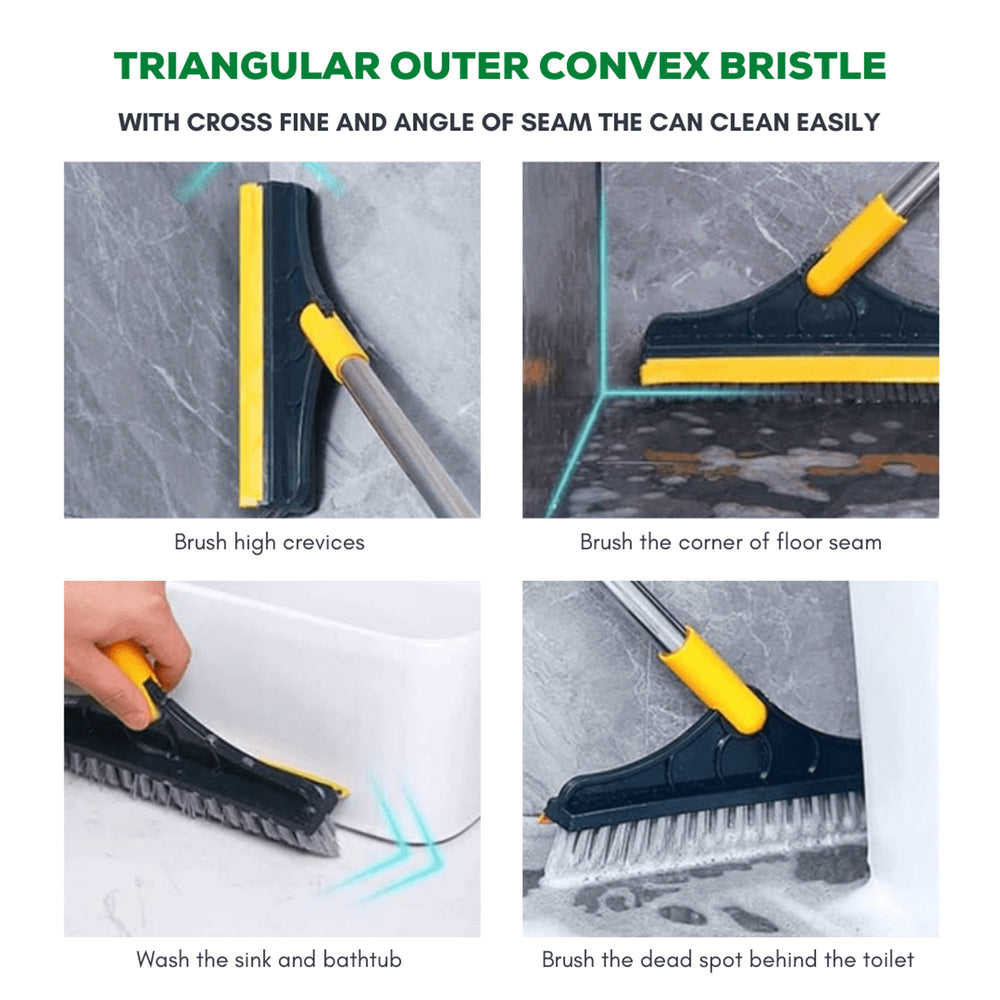 Cleaning Brush Multi-purpose With Swivel Head Squeegee For Grout Tile Floor And Deep Scrubbing - Image 5