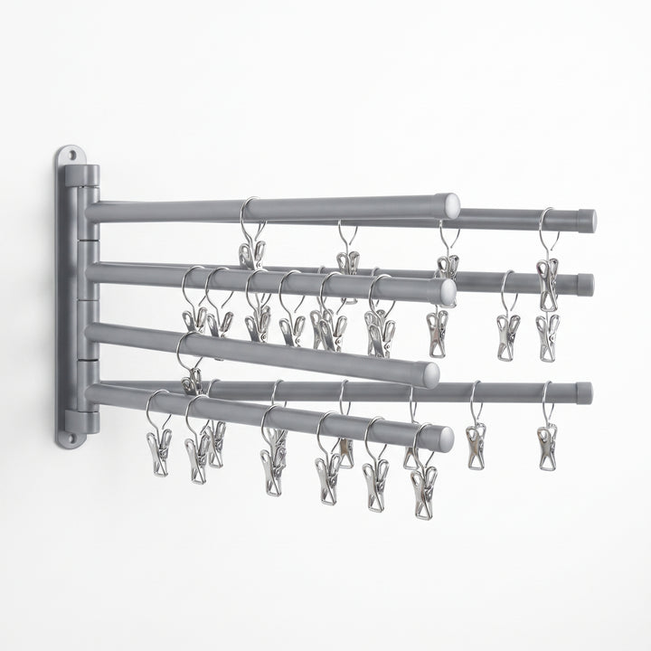Clothes Drying Rack with Space-Saving Wall Mounted and Clip-On - studio