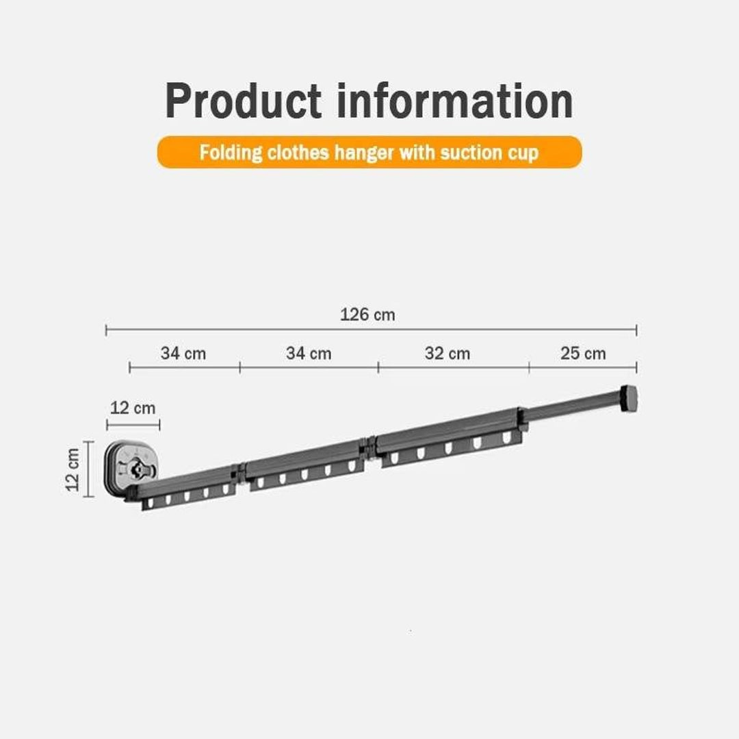 Clothes Drying Rack With 360° Rotating Bars And 25cm Telescopic Extension For Indoor Wall Mounting - Image 5