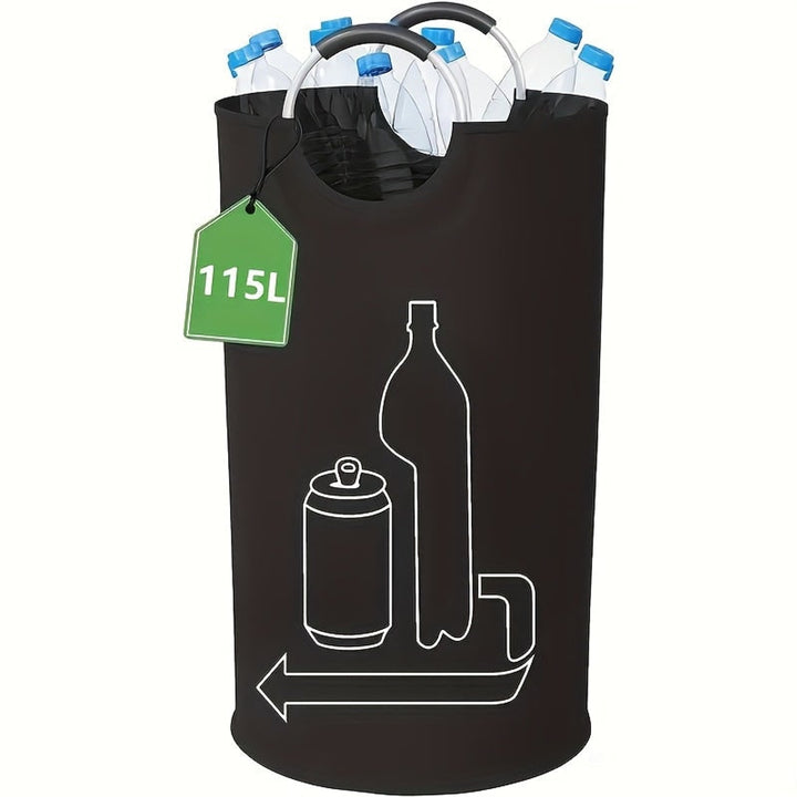 Collapsible Storage Bin with Streamlined Cylindrical Shape and Nylon - Image 1