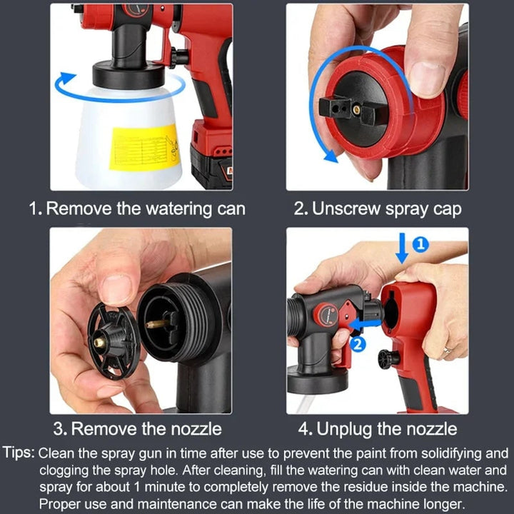 Cordless Paint Sprayer Electric Handheld Portable Adjustable Spray Patterns - Image 5