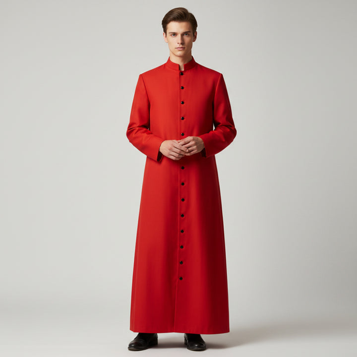 Costume For Halloween Priest Robe With Button Front And Ankle-Length Silhouette For An Authentic Ecclesiastical Look - Image 1