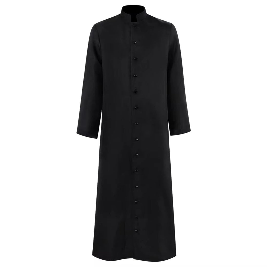 Costume For Halloween Priest Robe With Button Front And Ankle-Length Silhouette For An Authentic Ecclesiastical Look - Image 4