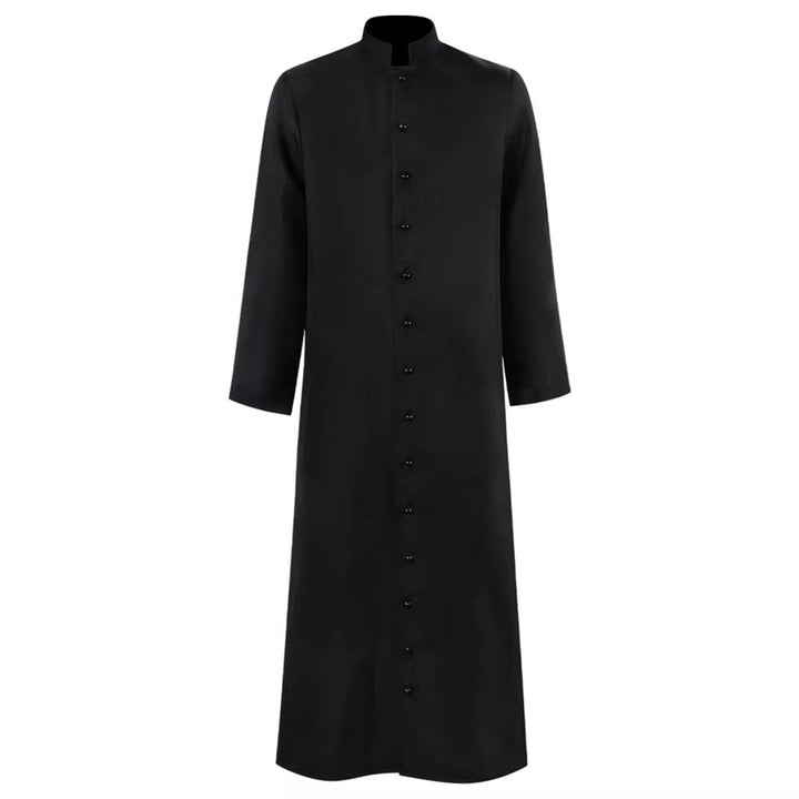 Costume For Halloween Priest Robe With Button Front And Ankle-Length Silhouette For An Authentic Ecclesiastical Look - Image 4
