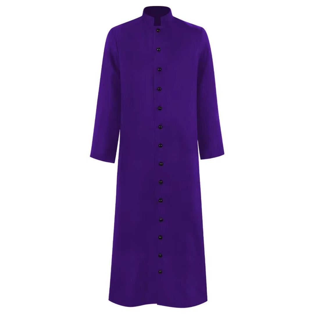 Costume For Halloween Priest Robe With Button Front And Ankle-Length Silhouette For An Authentic Ecclesiastical Look - Image 5