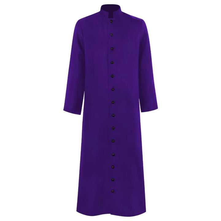 Costume For Halloween Priest Robe With Button Front And Ankle-Length Silhouette For An Authentic Ecclesiastical Look - Image 5