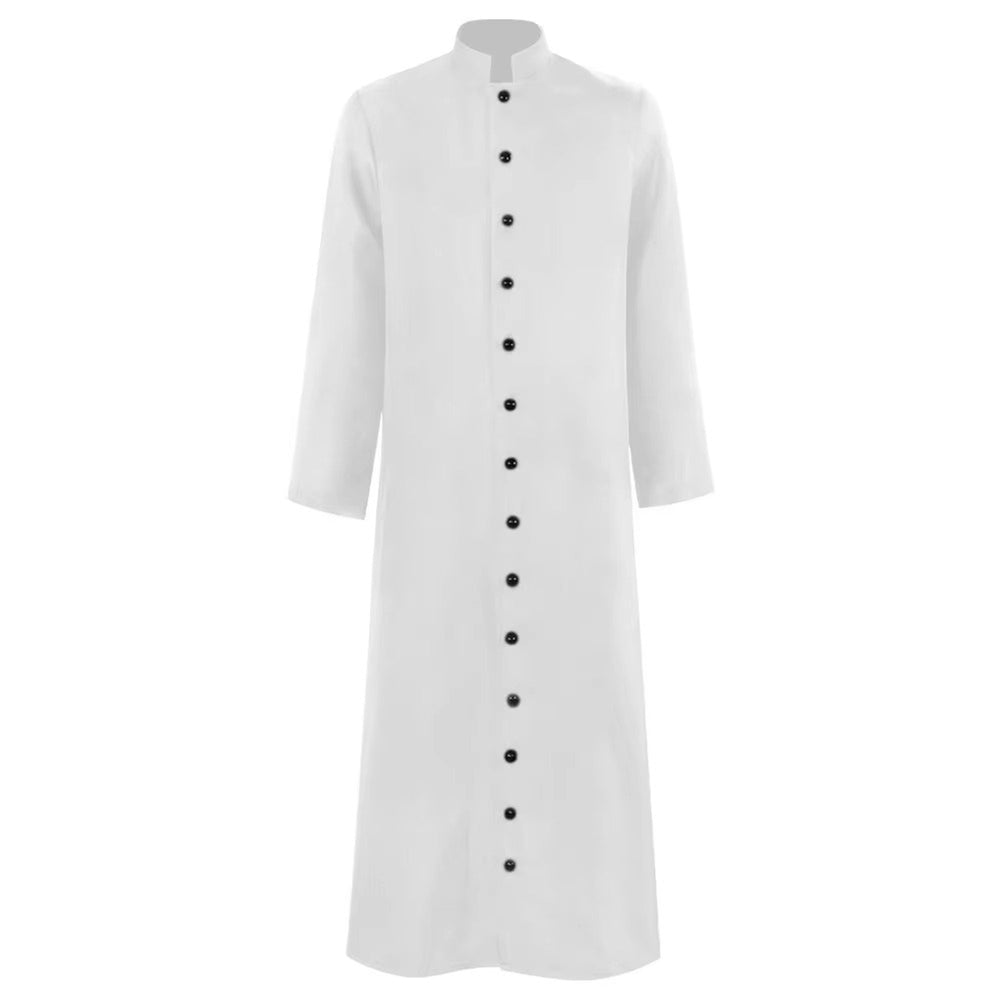 Costume For Halloween Priest Robe With Button Front And Ankle-Length Silhouette For An Authentic Ecclesiastical Look - Image 2
