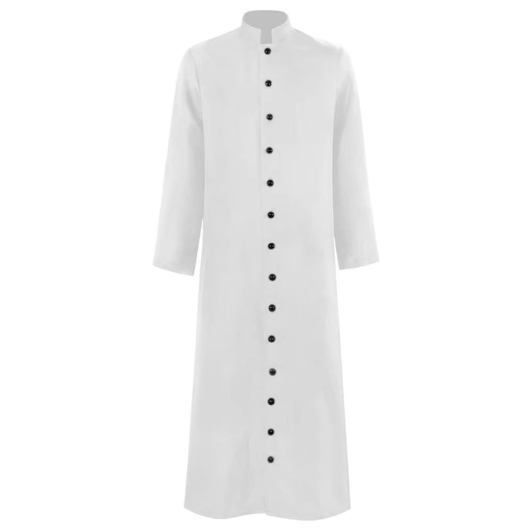 Costume For Halloween Priest Robe With Button Front And Ankle-Length Silhouette For An Authentic Ecclesiastical Look - Image 2