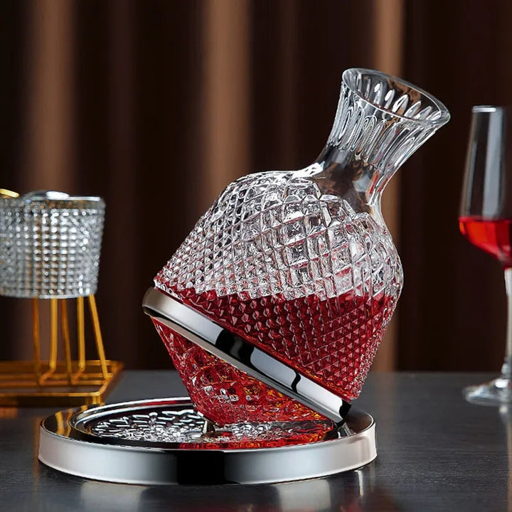 Crystal 360 Degree Rotating Wine Decanter - Image 1