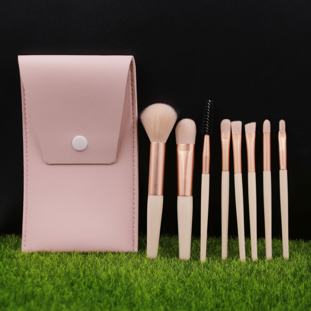 Makeup Brush Set Nylon Cosmetic Brushes Pouch Kit