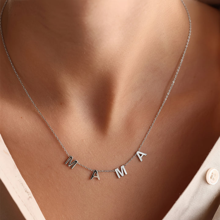 Name Necklace Gold Plated Stainless Steel Mama Pendant Chain