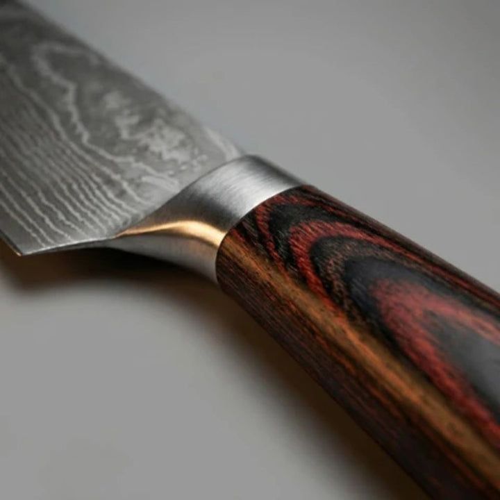 Damascus Chef Knife With 67-Layer Steel Blade And Ergonomic Resin-Wood Handle 20cm - Image 2