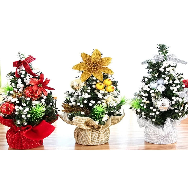 Decorated Mini Christmas Tree Set Of 3 With Berries And Baubles - Image 6
