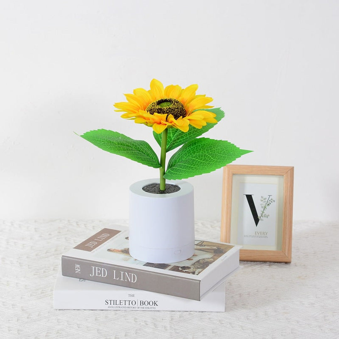 Decorative USB Rechargeable Sunflower LED Lamp With Warm Glow - Image 7