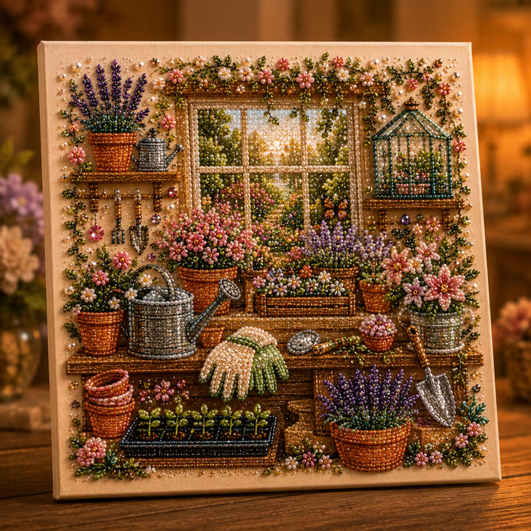 Diamond Painting Kit With Pearls And Special-Shaped Gems Vintage Scene Canvas Art - Image 6
