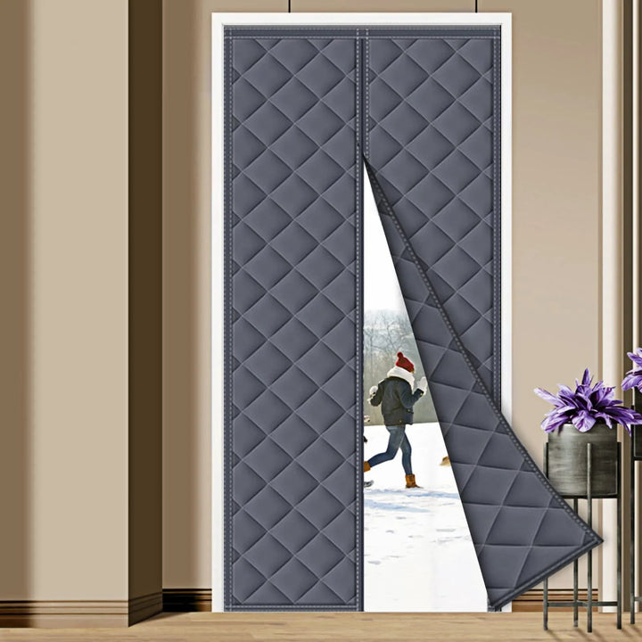 Door Insulation Curtain With Magnetic Thermal Winter Block Design For Energy Conservation - Image 1