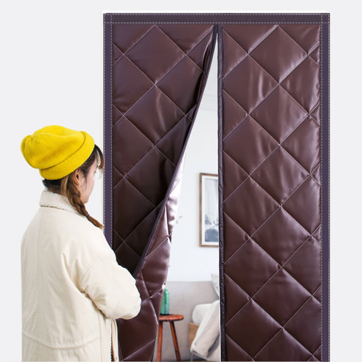 Door Insulation Curtain With Magnetic Thermal Winter Block Design For Energy Conservation - Image 2
