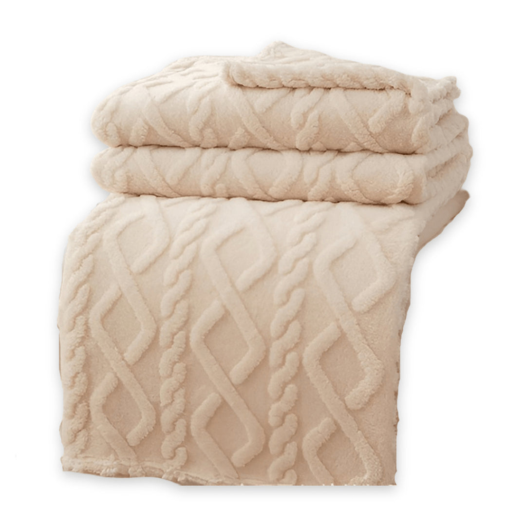 Double-Layer Fleece Blanket With Modern Geometric Design - Image 8