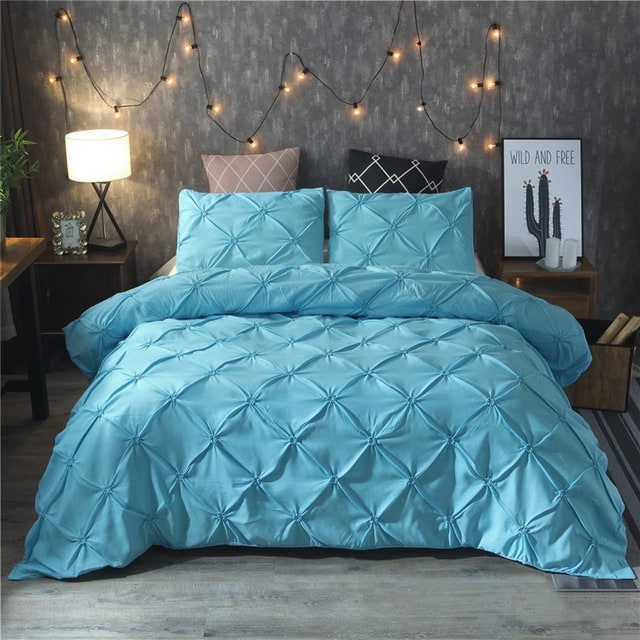 Duvet Cover Set Quilted Pin-tuck Pleat - Image 1