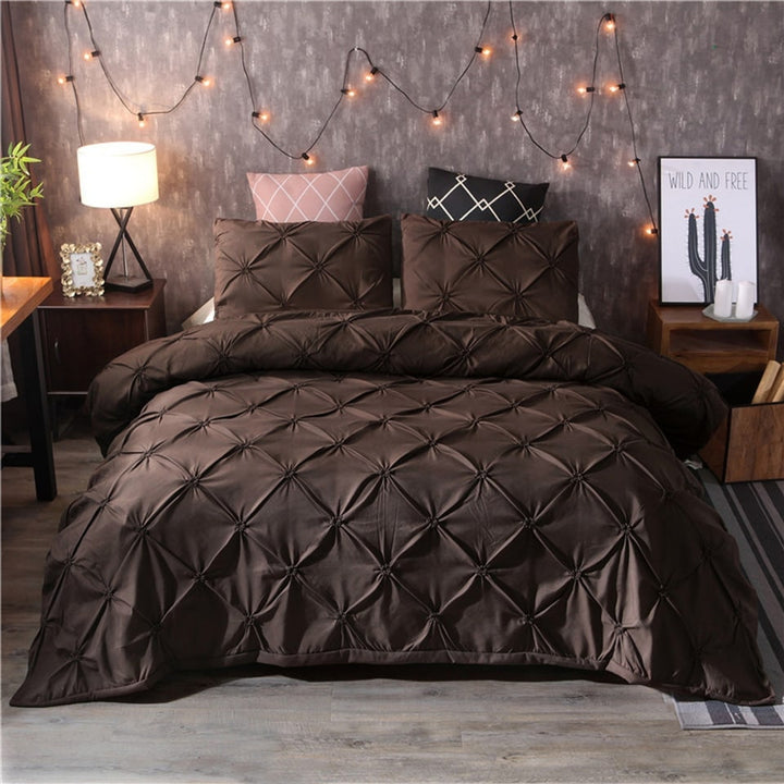 Duvet Cover Set Quilted Pin-tuck Pleat - Image 5