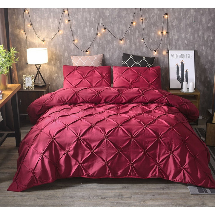 Duvet Cover Set Quilted Pin-tuck Pleat - Image 7