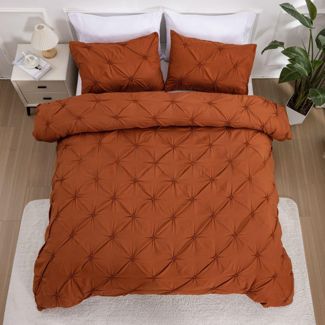 Duvet Cover Set Quilted Pin-tuck Pleat - Image 8