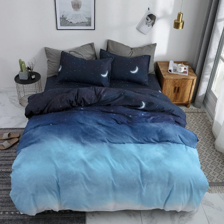 Duvet Cover Set Reversible Microfiber Starry Gradient Design - Image 5