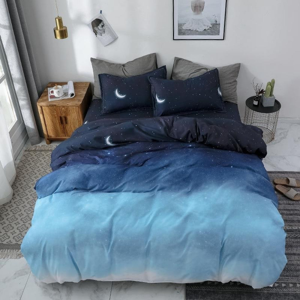 Duvet Cover Set Reversible Microfiber Starry Gradient Design - Image 2