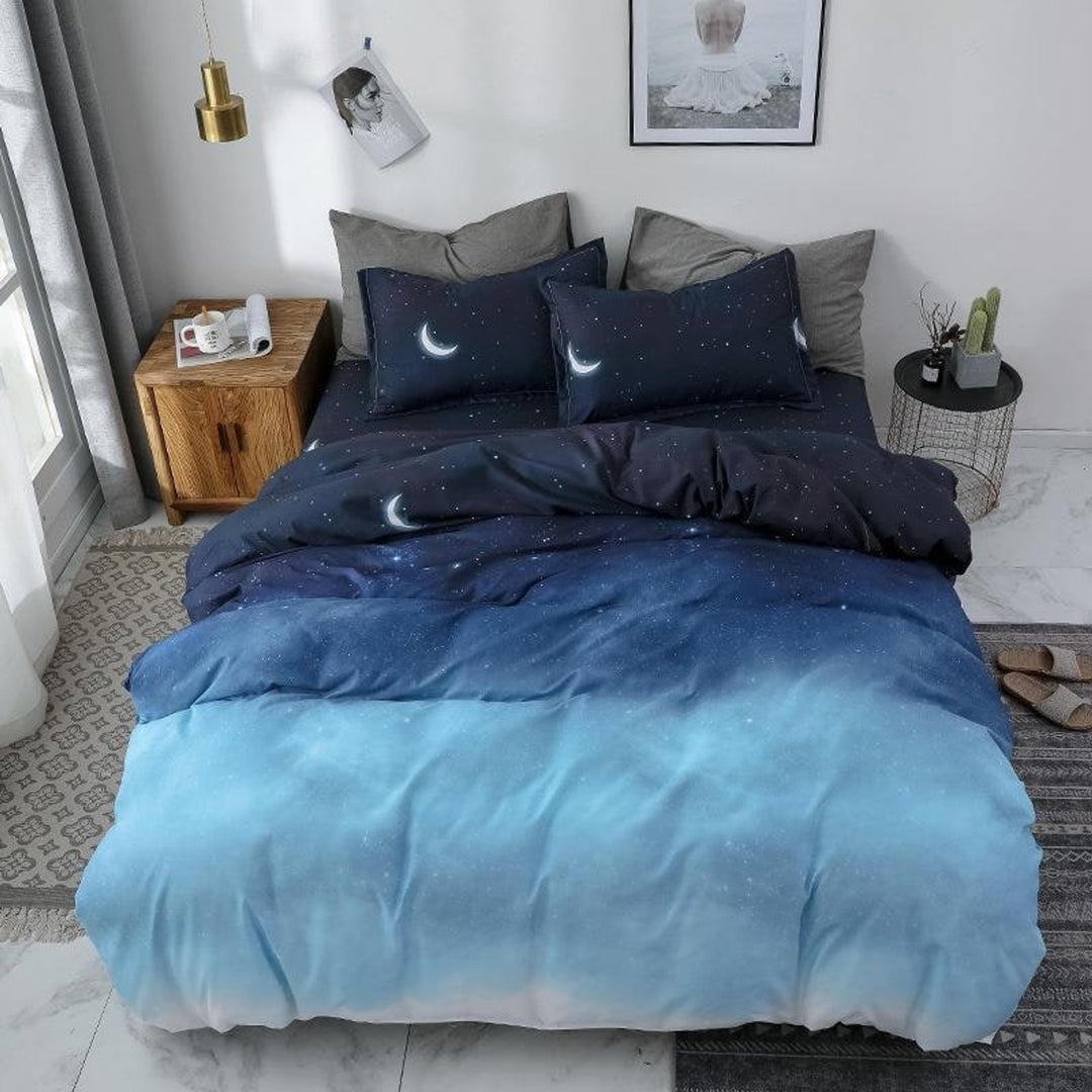 Duvet Cover Set Reversible Microfiber Starry Gradient Design - Image 2