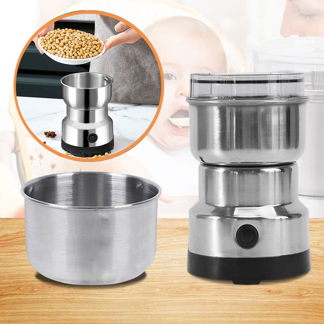 Electric Food Grinder With Stainless Steel Blades 300ml Capacity For Herbs Coffee Beans And Spices - Image 5