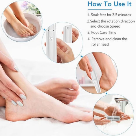 Electric Foot Callus Remover With USB Rechargeable Design Gently Buffs Away Dry Cracked Skin - Image 19