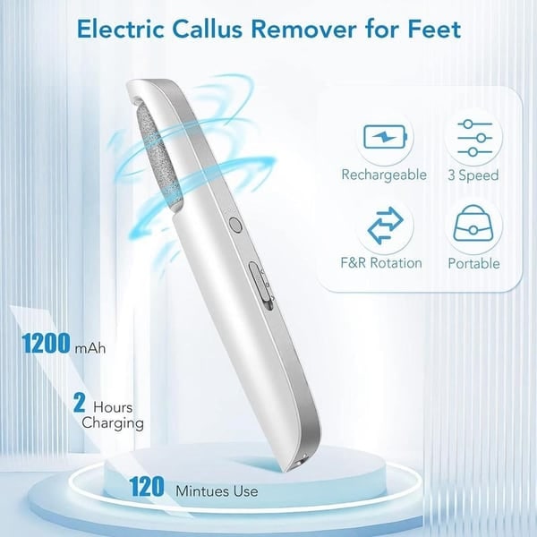 Electric Foot Callus Remover With USB Rechargeable Design Gently Buffs Away Dry Cracked Skin - Image 2