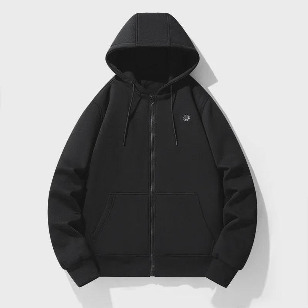 Electric Heated Zip-Up Hoodie With Built-In Heating Elements And 3 Heat Level Chest Control - Image 7