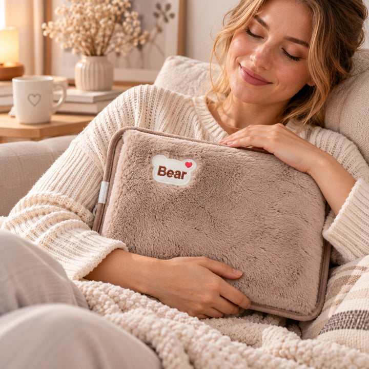 Electric Heating Pad With Plush Rabbit Fur Cover - Image 1
