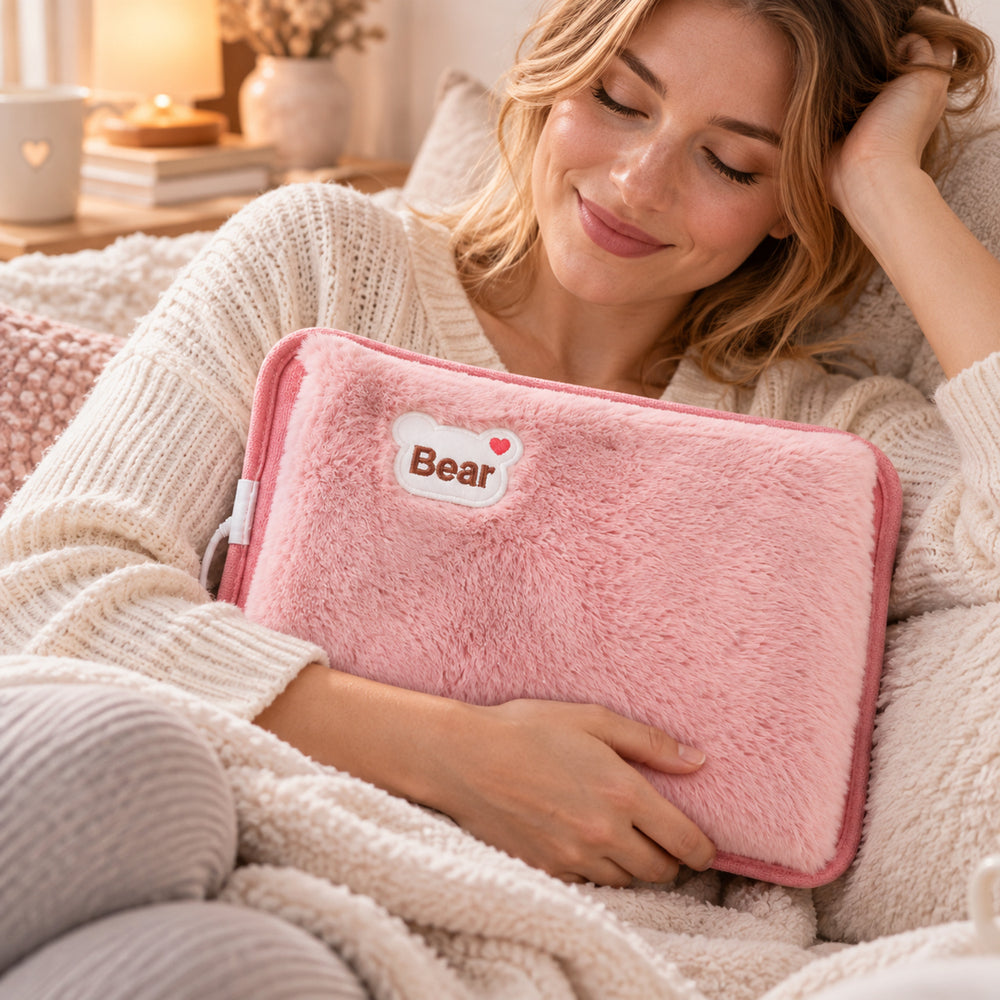 Electric Heating Pad With Plush Rabbit Fur Cover - Image 2
