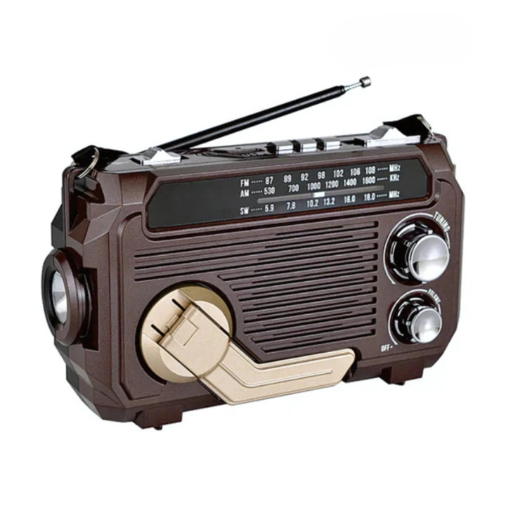 Emergency Radio With Built-In Power Bank Hand Crank And Solar Charging - Image 1