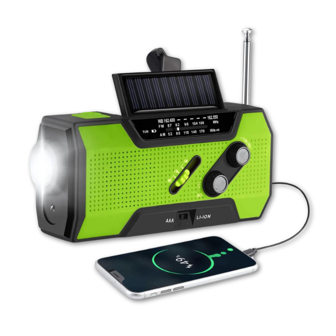 Emergency Radio With Solar Panel Hand Crank And LED Flashlight - Image 1