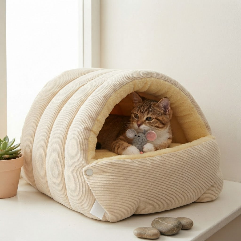 Snugden Enclosed Cat Bed For Warmth And Security - Image 6