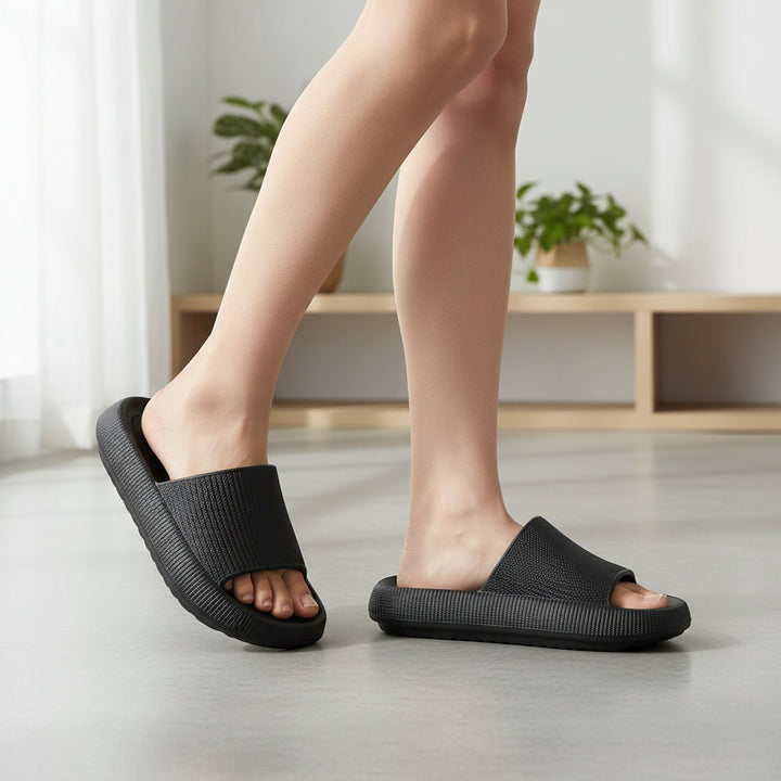 Comfortable Slippers with Foot Support, Adjustable Fit, and Cushioned Sole