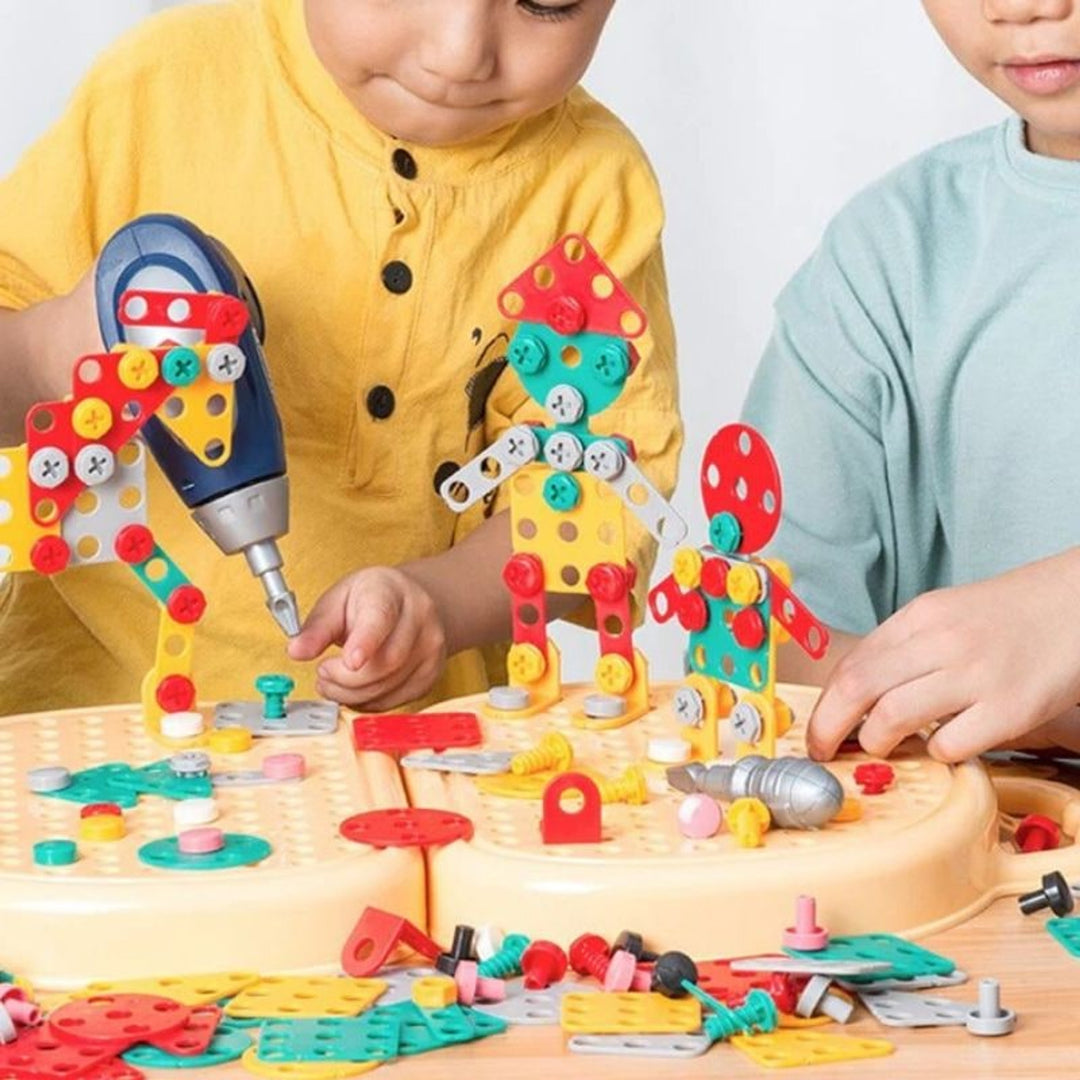 Extended Montessori Construction Toy Set With Tools And 3D Puzzles - Image 6