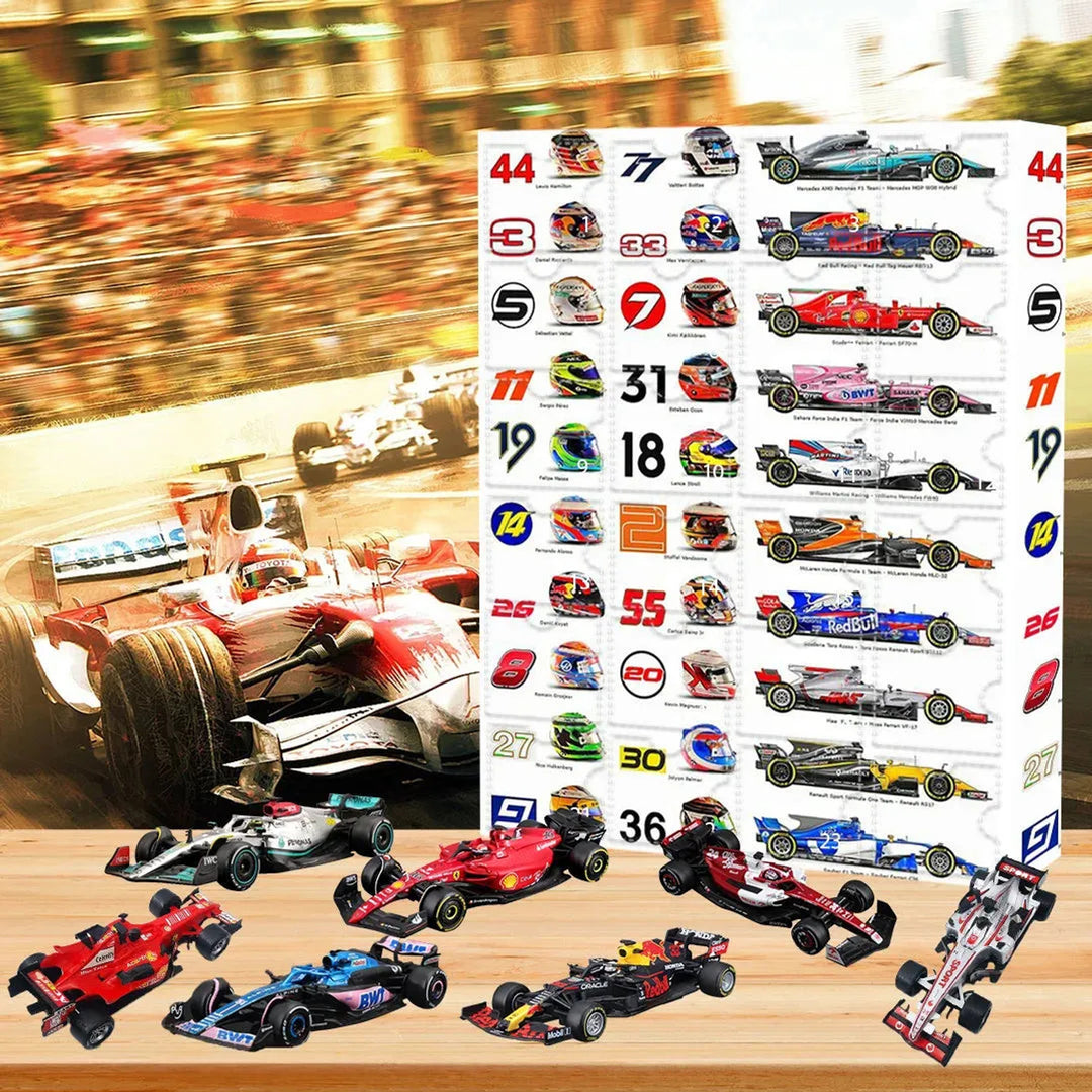 F1 Advent Calendar Christmas Countdown With Collectible Mini Cars And Helmets - Image 1